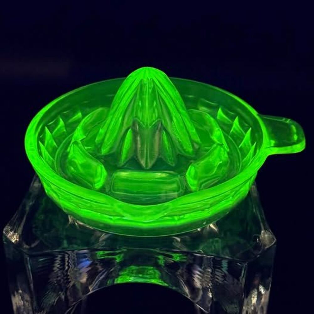 Vintage Uranium Glass Citrus Juicer Reamer